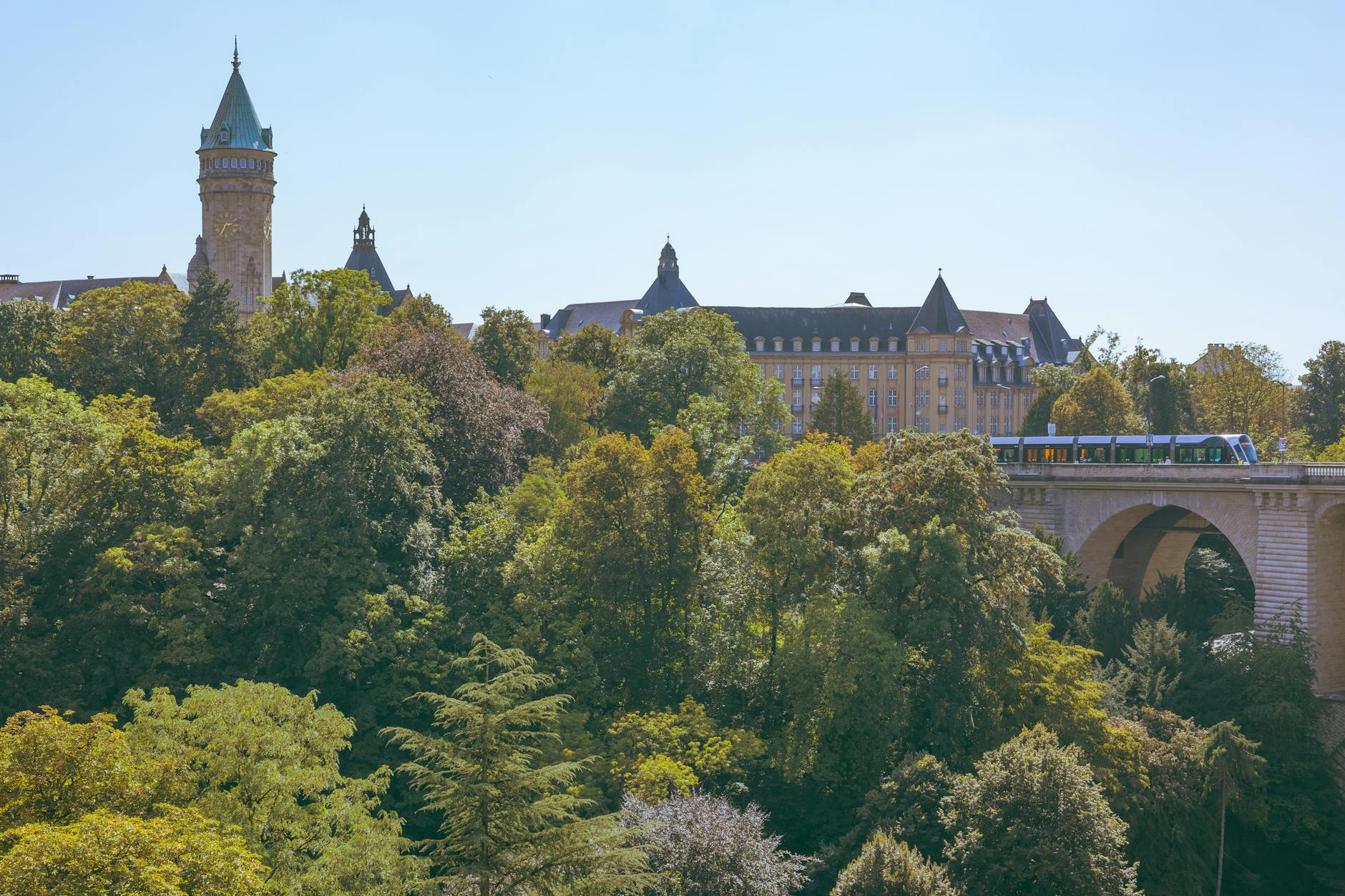 trees and adolphe bridge Luxembourg Guide