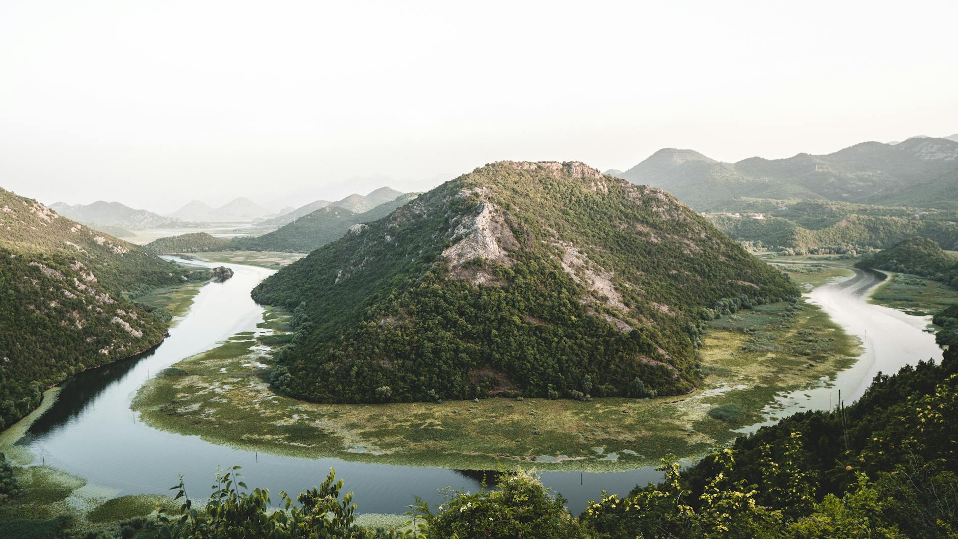 landscape of Lake Skadar with Boat Milica Montenegro Travel